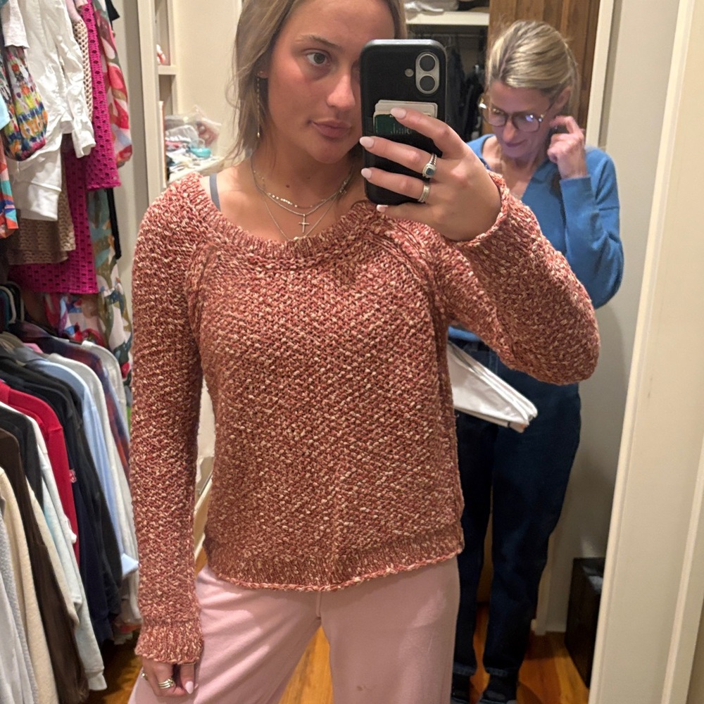 Free People Women's Knit Sweater - Warm Rust